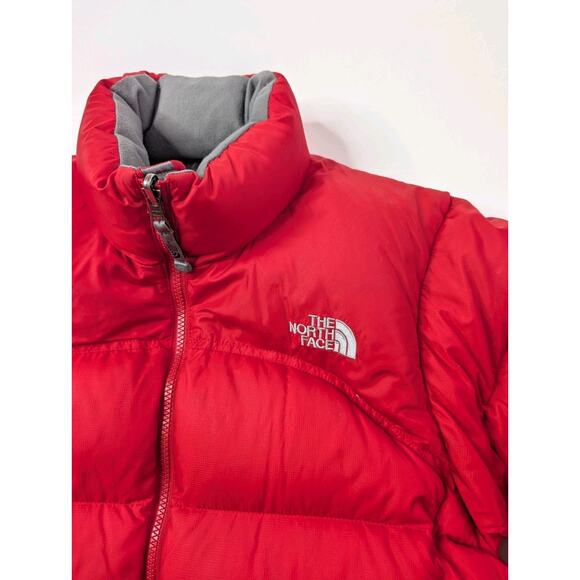 The North Face Nuptse 700 Down Fill Jacket Womens Medium Red Winter Puffer Coat - Picture 3 of 16